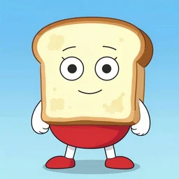 white bread man, japanese superhero, cartoon character,