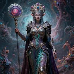 digital art realistic fractal colorful cinematic ultra detailed sharp focus super beautiful bizarre amazing elf princess warrior h. r. giger