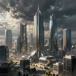 dystopian Germany city, concept art, digital painting, style of jordan grimmer, futuristic, volumetric lighting