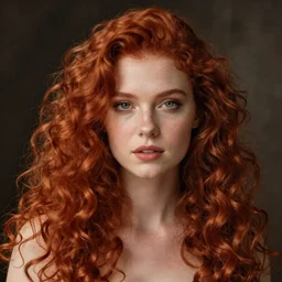 Red-haired woman with long curly red hair. Art by Kenne Gregoire.