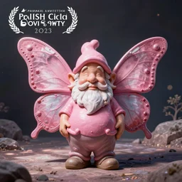 pink butterfly gnome