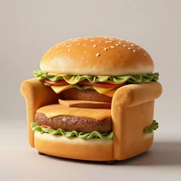 an armchair that looks like a burger