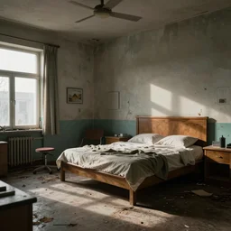 an abandoned hospital room, octane render, artstation trending, highly detailded
