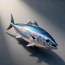 Tuna shaped spaceship, elegant, futuristic, fish, 3d render