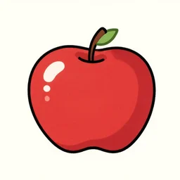 cartoonish illustration of an apple