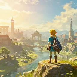 berlin city in the style of zelda breath of the wild