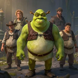 a highly detailed epic cinematic concept art CG render digital painting artwork: Shrek. By Greg Rutkowski, Ilya Kuvshinov, WLOP, Stanley Artgerm Lau, Ruan Jia and Fenghua Zhong, trending on ArtStation, subtle muted cinematic colors, made in Maya, Blender and Photoshop, octane render, excellent composition, cinematic atmosphere, dynamic dramatic cinematic lighting, precise correct anatomy, aesthetic, very inspirational, arthouse