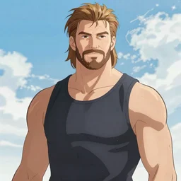 Anime portrait of Chris Hemsworth, trending on artstation, artstationHD, artstationHQ, anime style, 4k, 8k