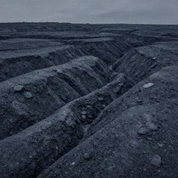 landscape composed of obsidian, painting, highly detailed