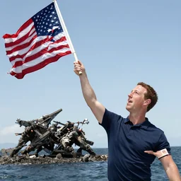 photo of mark zuckerberg raising the flag on iwo jima