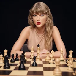 Taylor Swift on a chessboard