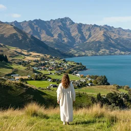 jesus in beautiful new zealand landscape