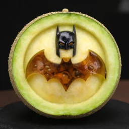 batmobile fruit and melon carving
