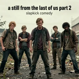 “ a still from the last of us part 2, slapstick comedy ”