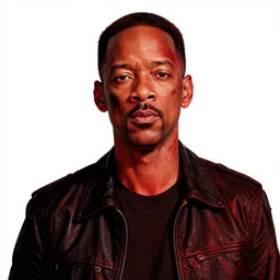 zombie will smith, in the style of beksinski, red, black, vibrant, chiaroscuro, high detail, perfect artwork, clean lines