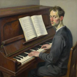 a painting of a piano, a surrealist painting by jacek yerka, cgsociety, fantastic realism, surrealist, detailed painting