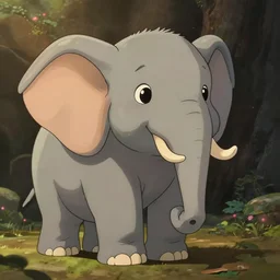 a wholesome animation key shot of a cute elephant, studio ghibli, pixar and disney animation, sharp, rendered in unreal engine 5, anime key art by greg rutkowski, bloom, dramatic lighting