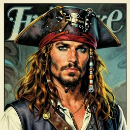 Christopher Lloyd is a space pirate, science fiction, retro cover, high details, intricate details, by vincent di fate, artgerm julie bell beeple, 60s, inking, vintage 60s print, screen print