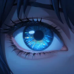 detailed, sharp, eyes of the abyss, digital art, surreal, trending on artstation, anime arts, featured on Pixiv, blue lighting, HD, 8K, highly detailed, good lighting, beautiful, epic, masterpiece