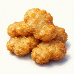 chicken nugget, digital painting, expressionistic, intricate detail, meticulous brush strokes, genius composition, masterpiece, work of art, 4k wallpaper