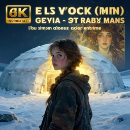 young girl back to us in front of an igloo in the tundra, art of elysium by jeremy mann and alphonse mucha, fantasy art, photo realistic, dynamic lighting, artstation, poster, volumetric lighting, very detailed face, 8 k, award winning