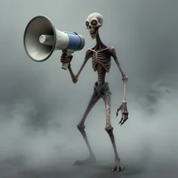 alive megaphone with a thin long torso, arms and legs. concept art, extremely high details, octane render, fog, horror, artstation contest winner, digital art by zdzislaw beksinski, wayne barlowe. masterpiece