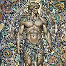 God, gorgeous, amazing, muscular, fit, very muscular male body, intricate, highly detailed, digital painting, artstation, concept art, sharp focus, illustration, art by greg rutkowski and alphonse mucha