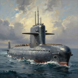 uss submarine thresher painting by hubert robert ssn deckhouse skipjack aivazovsky detailed