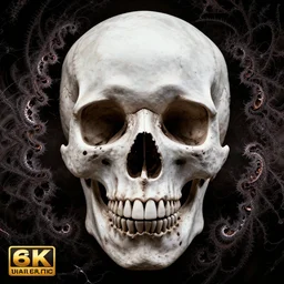 skull fractal, 4k