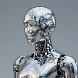a portrait of a chrome robot, insanely detailed intricate octane render, 8 k artistic photography, photorealistic