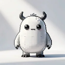 pixel art of a cute monster. White background.