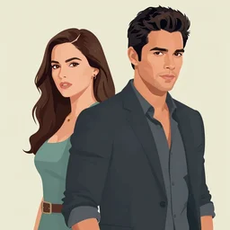 movie portrait of daniel padilla and kathryn bernardo by grzegorz domaradzki and cristiano siqueira, desaturated colors, promotional material, vector illustration, h 7 0 4