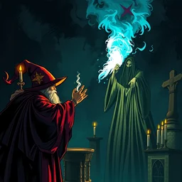 a wizard casting protestantism magic