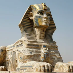 a scene of the beautiful intricate epic futuristic cybernetic sphinx, hyper detailed, cinematic lighting