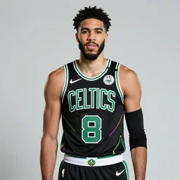a beautiful portrait photo of Boston Celtics Jayson Tatum wearing cybergothic clothing, bright colored streaks of hair, messy long black hair, black lipstick, heavy eyeliner, cute smile, beautiful detailed eyes, golden hour in Beijing, outdoors, professional award winning portrait photography, Zeiss 150mm f/2.8 Hasselblad