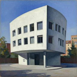 a painting of an alejandro aravena building by giorgio de chirico