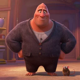 dwayne the rock johnson in pixar's ratatouille ( 2 0 0 7 ), movie still, high quality
