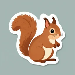 plucky squirrel. sticker design by award - winning illustrator, vector art, muted palette, no lineart