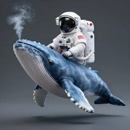 astronaut suit in the shape of a whale, high detail shot, smoking, render, cgsociety, photorealism - n 9