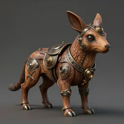 steampunk animal pet, small quadruped, wood metal, 8 k, illustration fantasy dnd, highly detailed, concept art, masterpiece