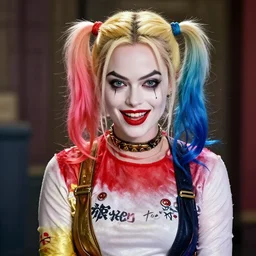 Harley Quinn Margot Robbie in the style of pennywise