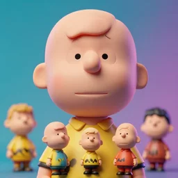 hyperrealistic rendering, fat smooth flesh monster charlie brown close up face by donato giancola and greg rutkowski and wayne barlow and zdzisław beksinski, product photography, action figure, sofubi, studio lighting, colored gels, colored background