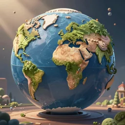 cartoon version of the world