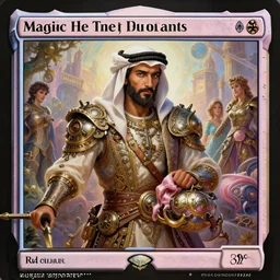 a close of a bedouin father | highly detailed | very intricate | disney | magic the gathering | steampunk | dramatic romantic epic breathtaking whimsical magical | professional cinematic lighting | award - winning | painted by marc simonetti and anton fadeev and paul lehr and rhads and alena aenami | pastel color palette | featured on artstation