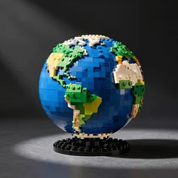 a photo of a lego set of the planet earth