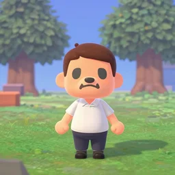dale cooper in animal crossing, themed as twin peaks
