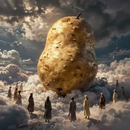 The supreme potato looking down on humanity from heaven