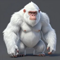 concept art for the yeti, a white snow primate, in style of ivan aivazovsky, expressive face, detailed face, detailed eyes, full body, feminine face, tracer overwatch, disney, pixar