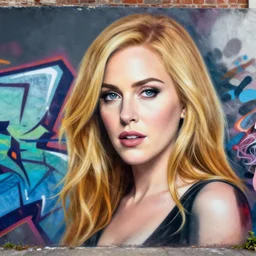 graffiti art of christina hendricks,