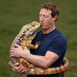 mark zuckerberg cuddling with a human sized lizard, artstation